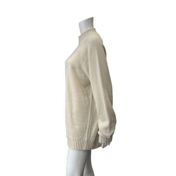 $455 NWT Neiman Marcus Ivory Knit Cashmere Turtleneck Sweater size XL - Picture 3 of 6